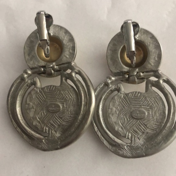 Vintage Givenchy Gold/Silvertone Clip on Earrings - Picture 4 of 6